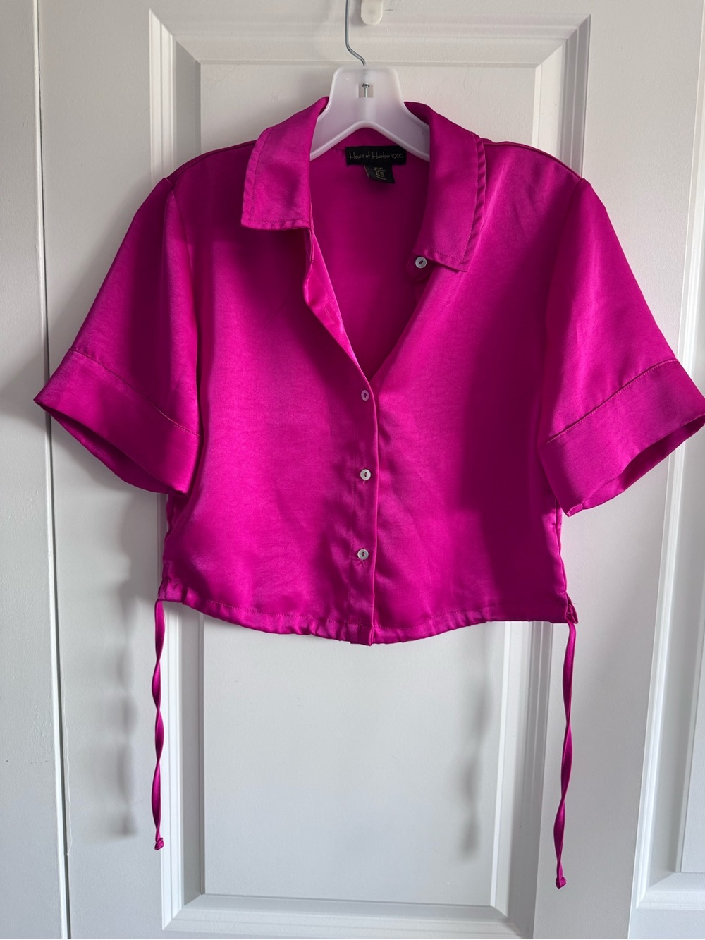 House of Harlow 1960 Fuchsia Satin Top